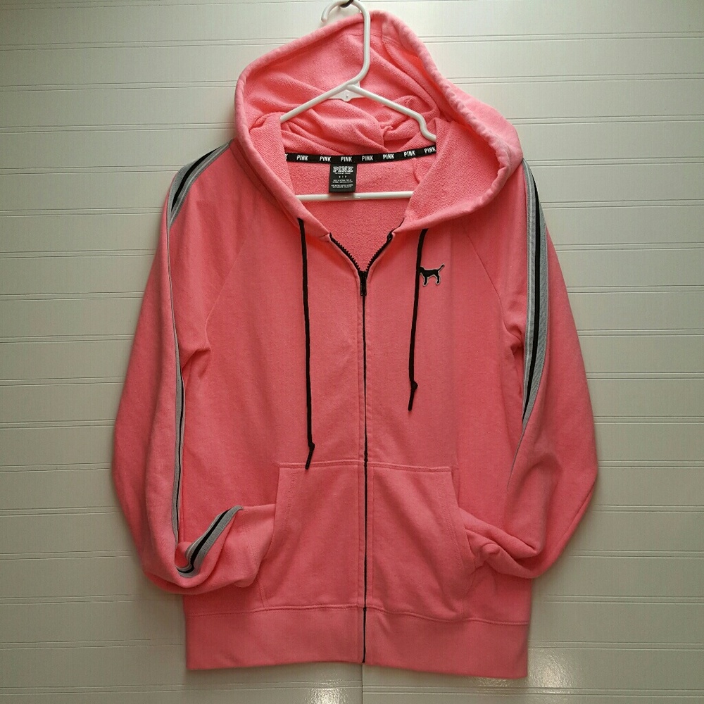 Pink Dog Victorias Secret Small pink zip up hoodie